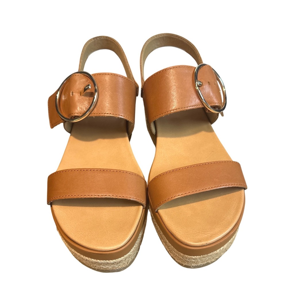 UGG W April Platform Espadrille Leather Sandals Tan Women's Size 8 Coastal - Picture 2 of 6